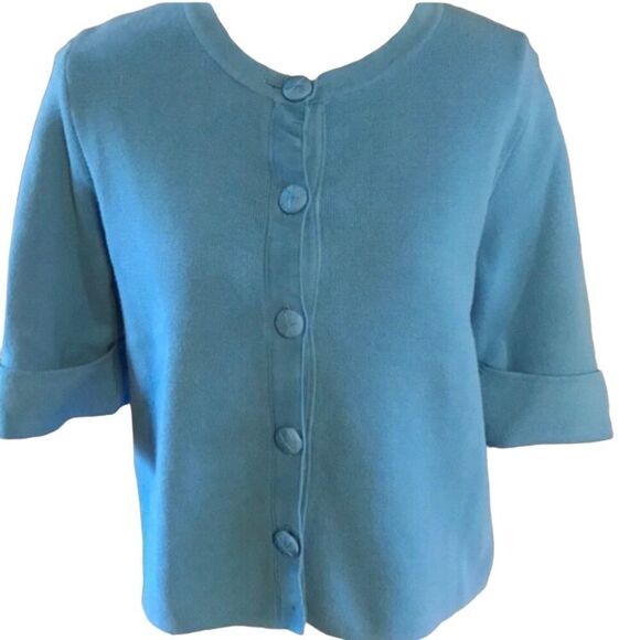 Grace Elements Blue Short Sleeve Sweater SIZE SMALL - Picture 1 of 6